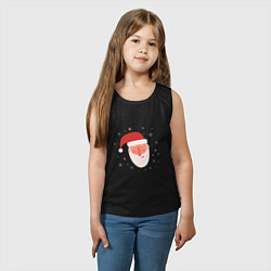 Майка детская хлопок Голова Деда Мороза, цвет: черный — фото 2