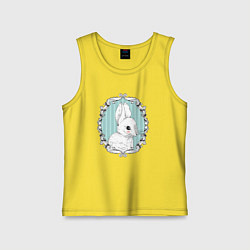 Майка детская хлопок Кролик в рамке, цвет: желтый