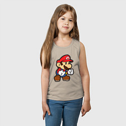 Майка детская хлопок Классический Марио, цвет: миндальный — фото 2