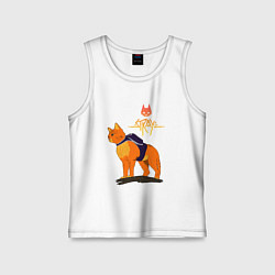 Майка детская хлопок Stray - cat logo, цвет: белый