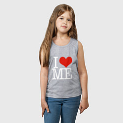 Майка детская хлопок I love me, цвет: меланж — фото 2