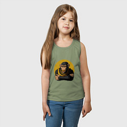 Майка детская хлопок Реальный шимпанзе, цвет: авокадо — фото 2