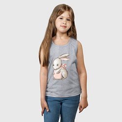 Майка детская хлопок Серый кролик с леденцом, цвет: меланж — фото 2