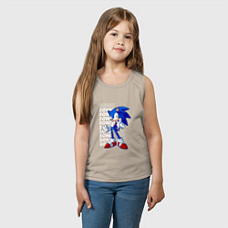 Майка детская хлопок Ежик соник, цвет: миндальный — фото 2