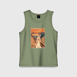 Майка детская хлопок Крик кролика Мунк, цвет: авокадо