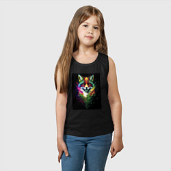 Майка детская хлопок Colorful Fox, цвет: черный — фото 2