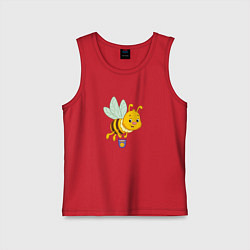 Майка детская хлопок Мультяшая пчелка, цвет: красный