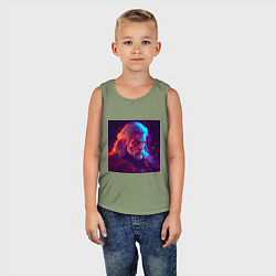 Майка детская хлопок Неоновый Ведьмак, цвет: авокадо — фото 2