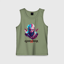 Майка детская хлопок God of War, Kratos, цвет: авокадо