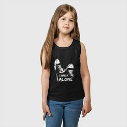Майка детская хлопок I walk alone, цвет: черный — фото 2