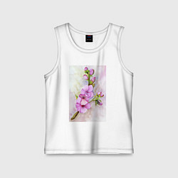 Майка детская хлопок Цвет сакуры акварелью, цвет: белый