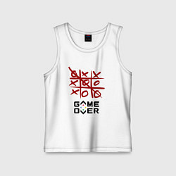 Майка детская хлопок Крестики нолики game over, цвет: белый