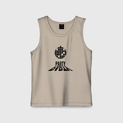 Майка детская хлопок Party с диско шаром, цвет: миндальный