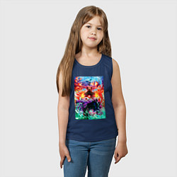 Майка детская хлопок Моя геройская академия - Троица, цвет: тёмно-синий — фото 2