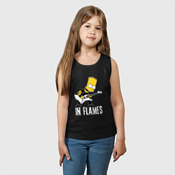 Майка детская хлопок In Flames Барт Симпсон рокер, цвет: черный — фото 2