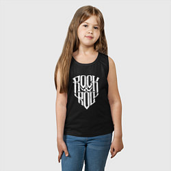Майка детская хлопок Rock and Roll щит, цвет: черный — фото 2