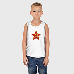 Майка детская хлопок СССР звезда, цвет: белый — фото 2