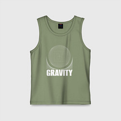 Майка детская хлопок Gravity надпись и шар, цвет: авокадо