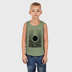 Майка детская хлопок Космическая угроза, цвет: авокадо — фото 2
