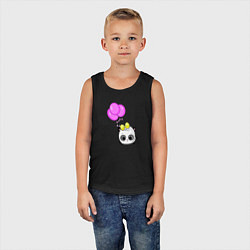 Майка детская хлопок Панда летит с шарами, цвет: черный — фото 2