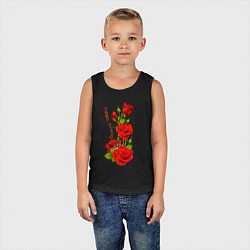 Майка детская хлопок Прекрасная Ростислава - букет из роз, цвет: черный — фото 2