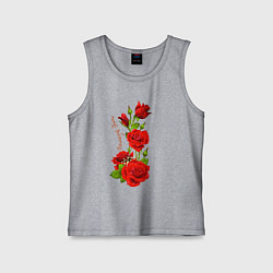 Майка детская хлопок Прекрасная Фаина - букет из роз, цвет: меланж