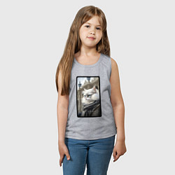 Майка детская хлопок Санкт-Петербург котик, цвет: меланж — фото 2