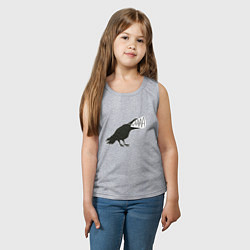 Майка детская хлопок Кричащая ворона, цвет: меланж — фото 2