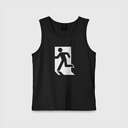 Майка детская хлопок Аварийный выход, цвет: черный