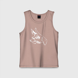 Майка детская хлопок Человек-бензопила демон лисы, цвет: пыльно-розовый