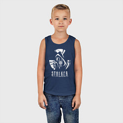 Майка детская хлопок STALKER противогаз, цвет: тёмно-синий — фото 2