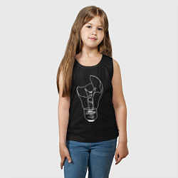 Майка детская хлопок Разбитая лампочка, цвет: черный — фото 2