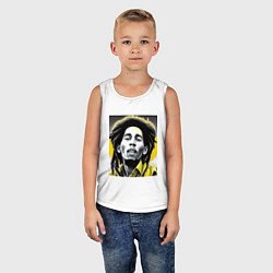 Майка детская хлопок Bob Marley Digital Art, цвет: белый — фото 2