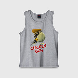 Майка детская хлопок Chicken Gun logo, цвет: меланж