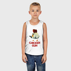 Майка детская хлопок Chicken Gun chick, цвет: белый — фото 2