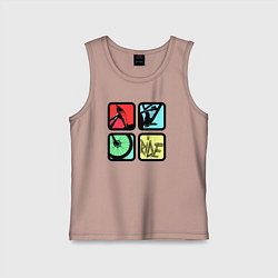 Майка детская хлопок Кататься, цвет: пыльно-розовый