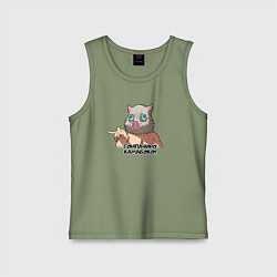 Майка детская хлопок Гонпачиро камабоко - Иноске, цвет: авокадо