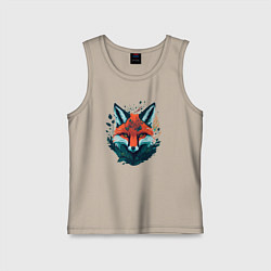 Майка детская хлопок Огненная лисица, цвет: миндальный