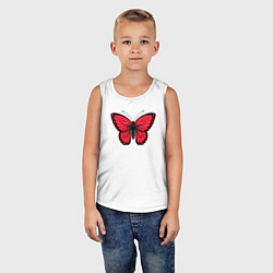 Майка детская хлопок Албания бабочка, цвет: белый — фото 2
