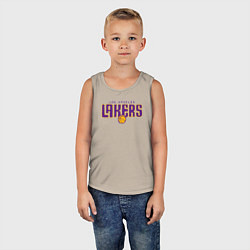 Майка детская хлопок Team Lakers, цвет: миндальный — фото 2
