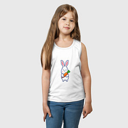 Майка детская хлопок Милый заяц с морковью, цвет: белый — фото 2