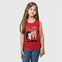 Майка детская хлопок MoMo - динозавр в Москве, цвет: красный — фото 2