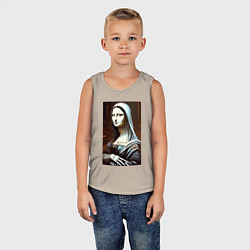 Майка детская хлопок Mona Lisa from Elm street - horror, цвет: миндальный — фото 2