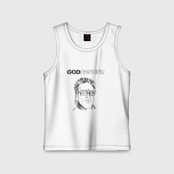 Майка детская хлопок Godfather black, цвет: белый