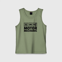 Майка детская хлопок Mechanic, цвет: авокадо