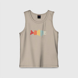 Майка детская хлопок Color fish, цвет: миндальный