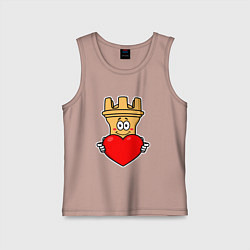 Майка детская хлопок Шахматная ладья InChess, цвет: пыльно-розовый