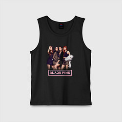 Майка детская хлопок Rose Blackpink kpop, цвет: черный