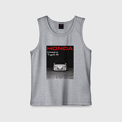 Майка детская хлопок Honda Integra Type-R обложка, цвет: меланж