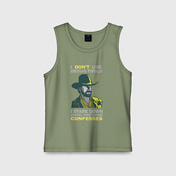 Майка детская хлопок Чак Норрис среди программистов, цвет: авокадо